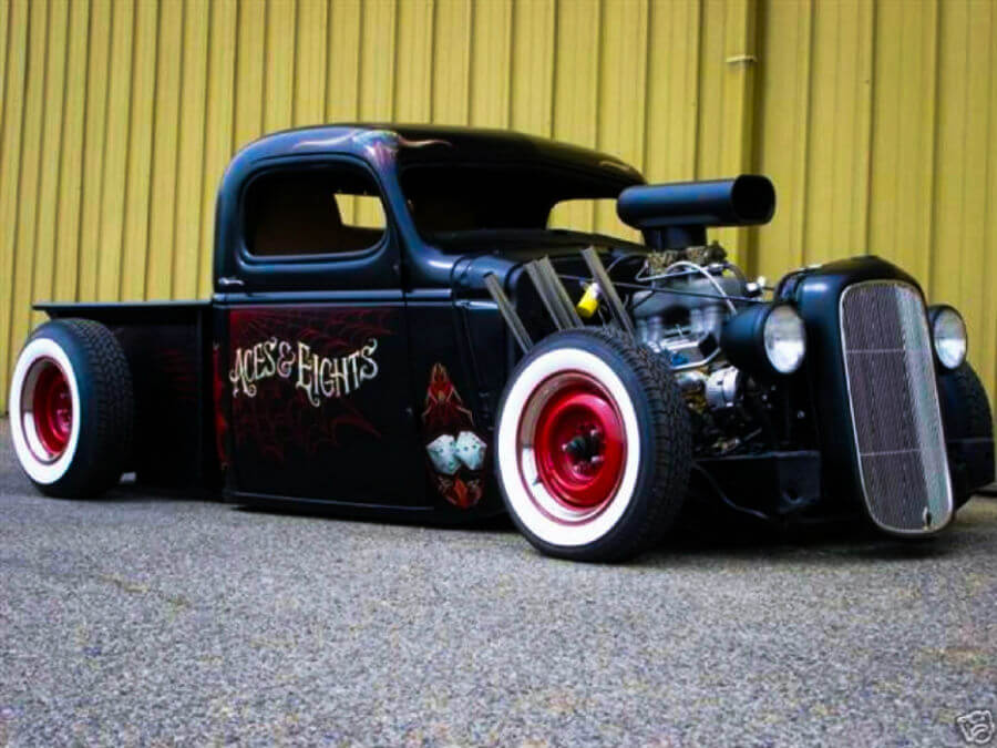 Eights and aces rat rod car